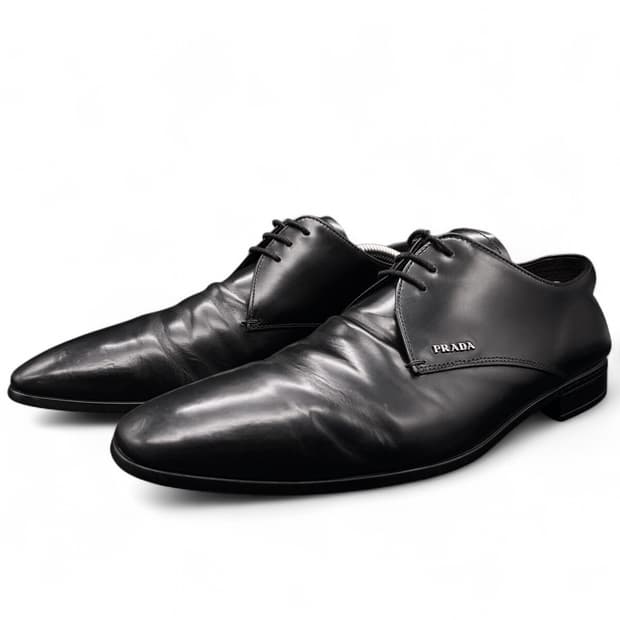 프라다 로고 플레인토 더비슈즈