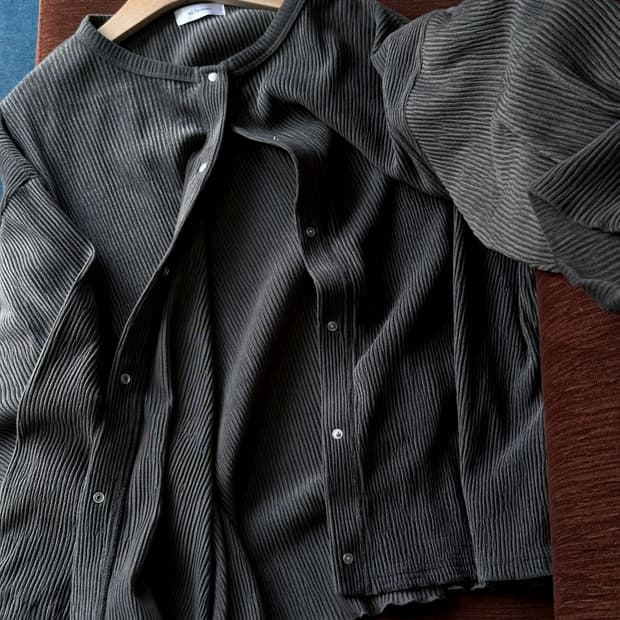 Irregular rib design wide cardigan jacke