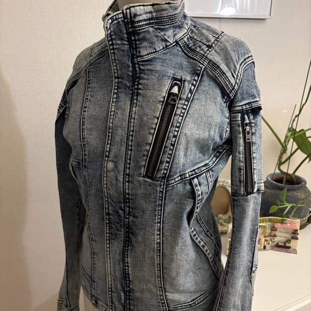 Denim biker jacket