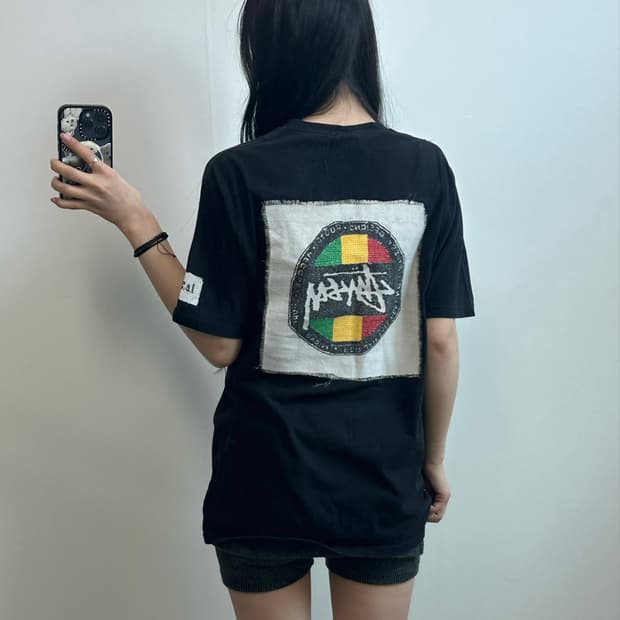 스투시 라스타 닷 블랙 반팔 티셔츠