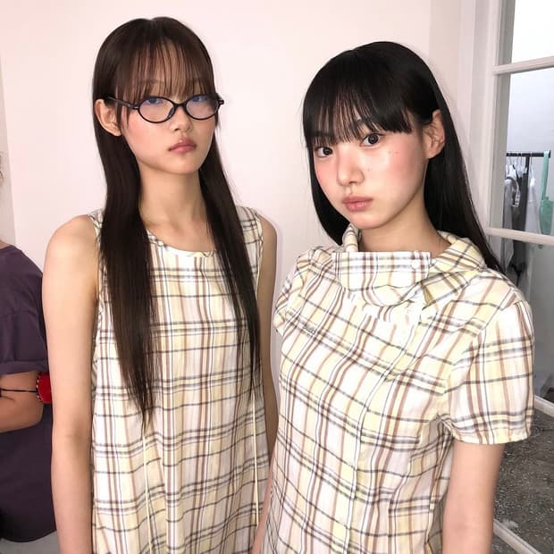 DRAPE COLLAR BLOUSE (YELLOW CHECK)