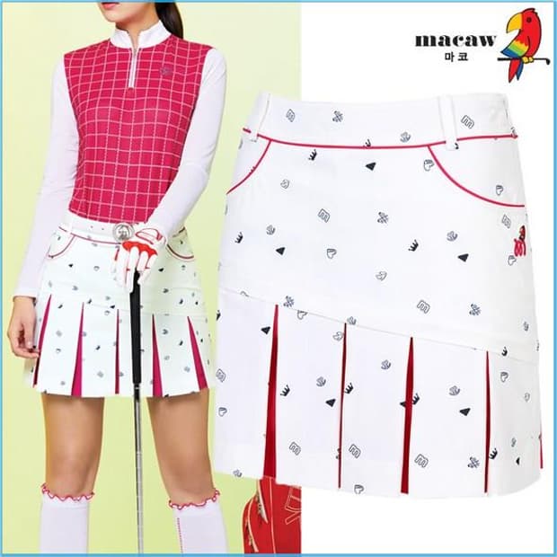 마코 골프 언발란스박스 플리츠 큐롯 스커트 27