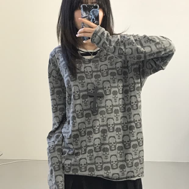Jpn skull long sleeve t-shirts