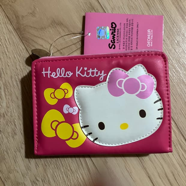 고전문구 헬로키티 핑크색 반지갑 Sanrio