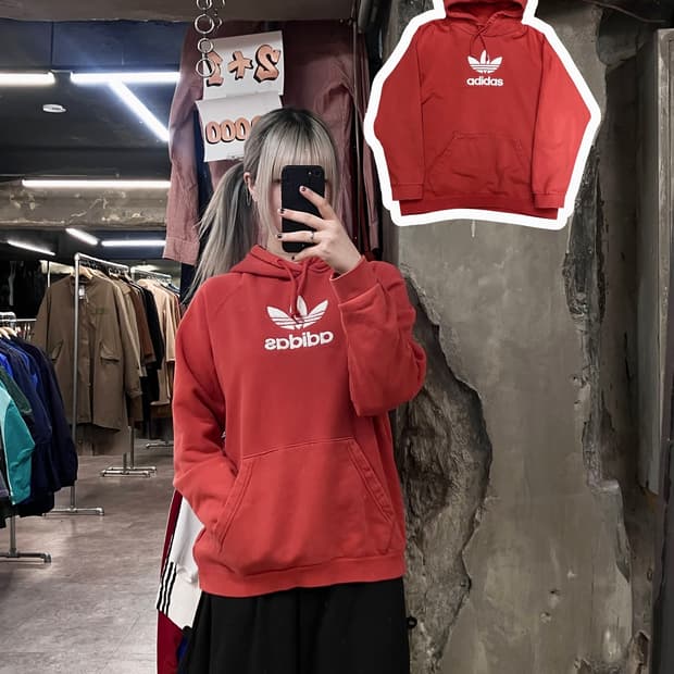 아디다스 후드티 오렌지 XXl  #csz2938