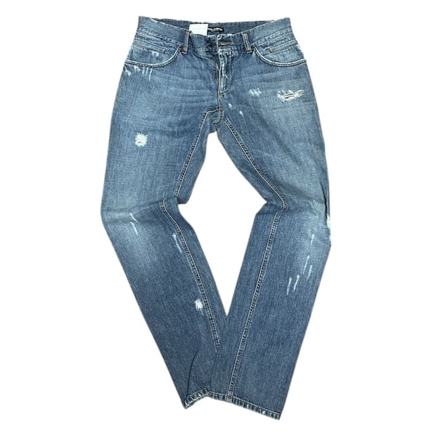 실착있음) Dolce &Gabbana 디스 데님 미드 블루