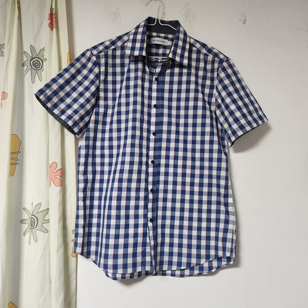 잔피에르 체크 반팔 셔츠 남방 100