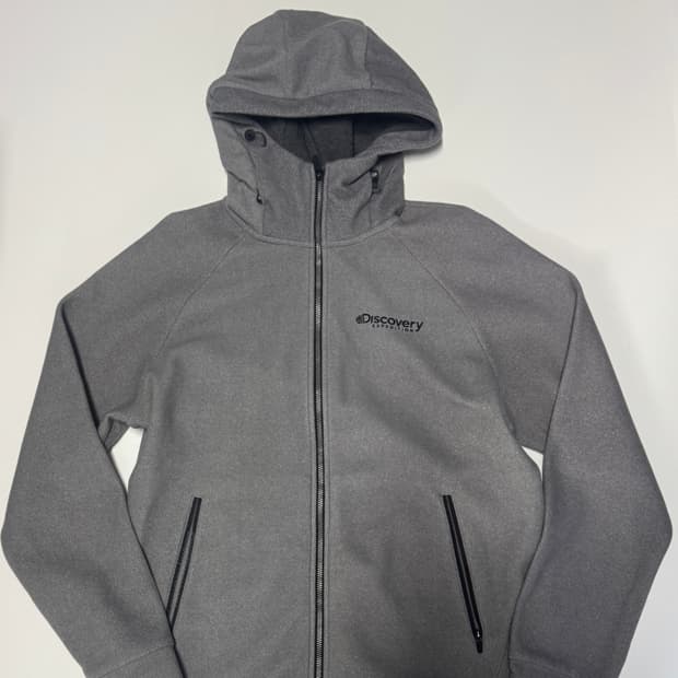 디스커버리 트레이닝 기모 후드 집업 자켓 L 그레이