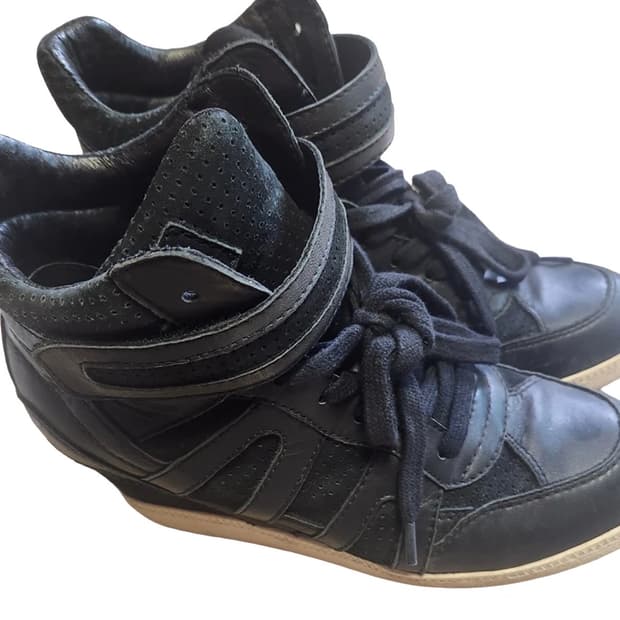 Ash 레더 하이탑 스니커즈 블랙 38