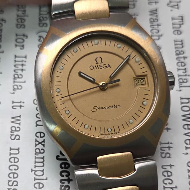 빈티지 오메가 씨마스터 폴라리스 최상위 18K콤비 골드판 브레이슬릿 ve