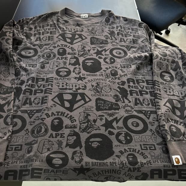 베이프 OG 프린팅 풀로고 롱슬리브