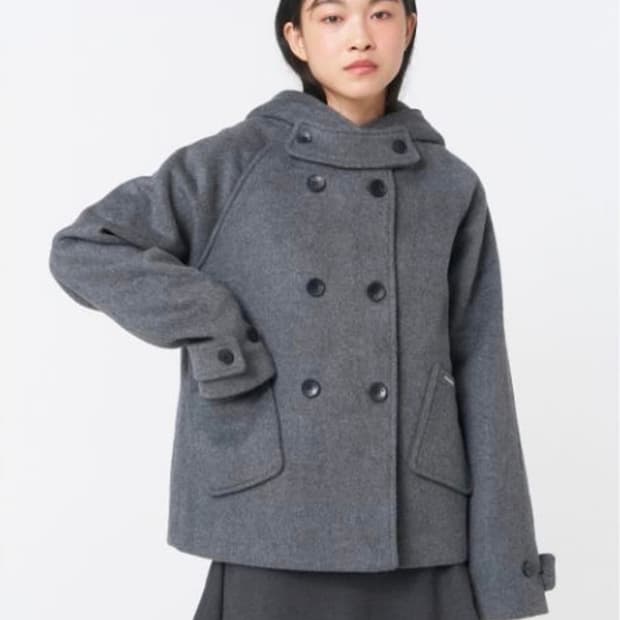 미세키서울 Hoodie double button coat CHARCOAL
