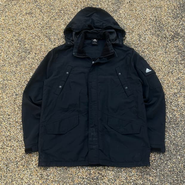 아디다스 블랙 사이드로고 바람막이