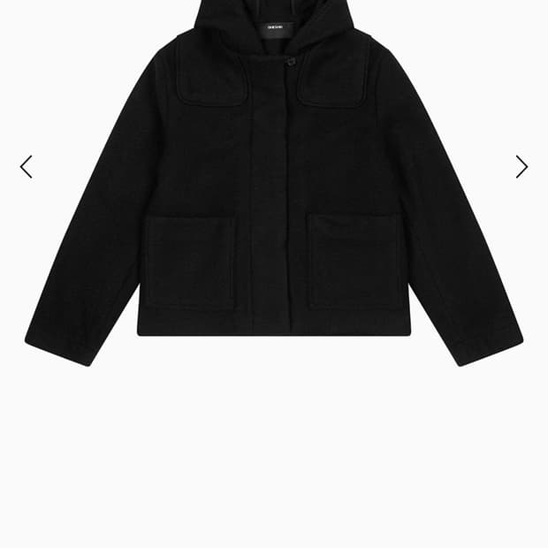 HOODED HALF COAT, BLACK