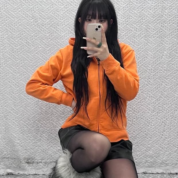 폴로 랄프로렌 레트로 Y2K 오렌지 기모 후드집업 L C09796