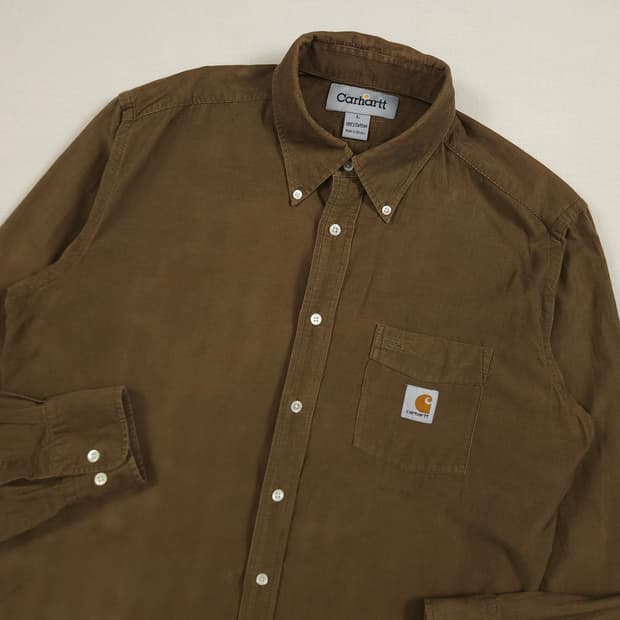 L(100) 칼하트 리워크 코듀로이셔츠 브라운