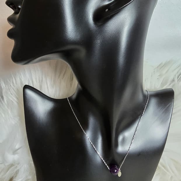 써지컬스틸 원석목걸이_자수정