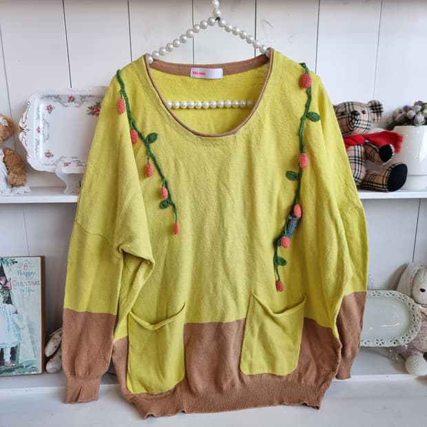 Ne-net(네넷)입체 뜨개자수 니트 루즈핏