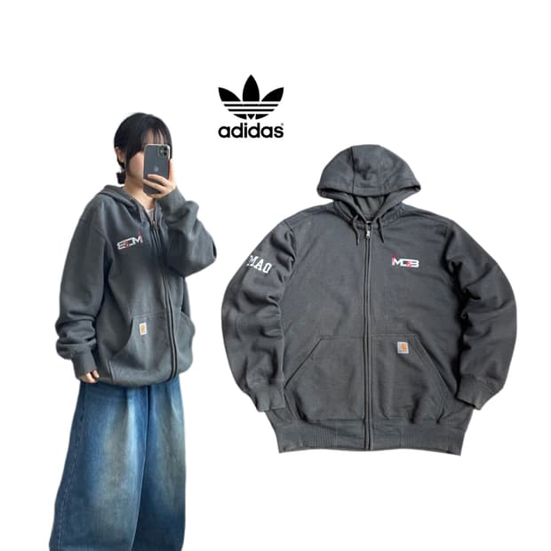 칼하트 페이딩 써멀 오버핏 후드집업