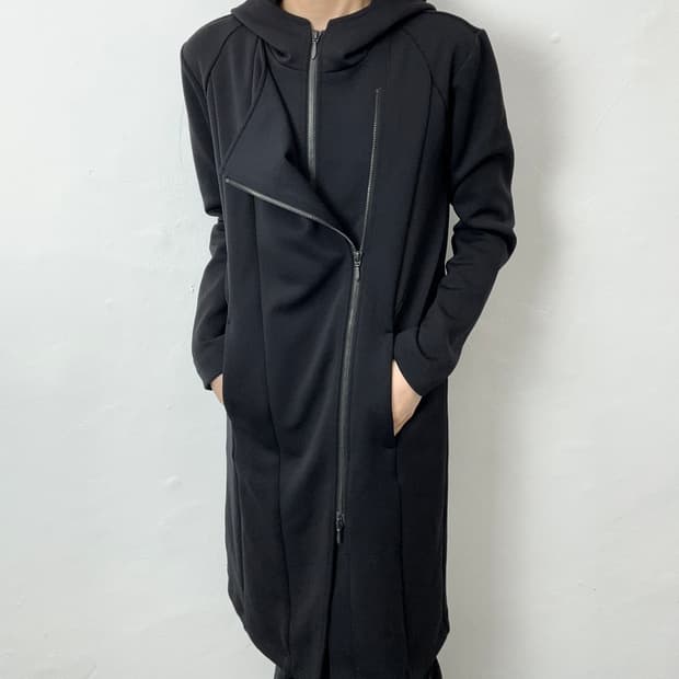 Tornado Mart Asymmetric Zip Hooded Jacke