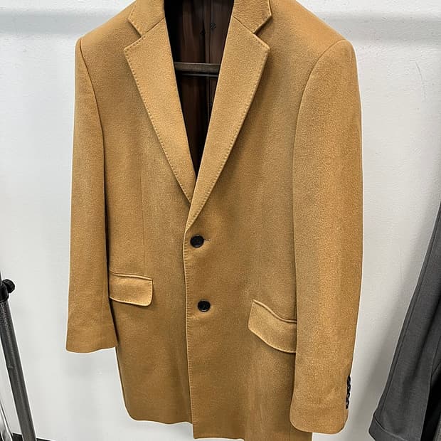 100) 마에스트로 카멜 캐시미어 코트 