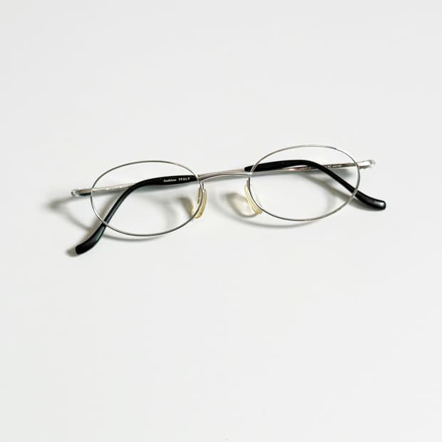 REDOX 실버 메탈 슬림 오벌 프레임 빈티지 안경