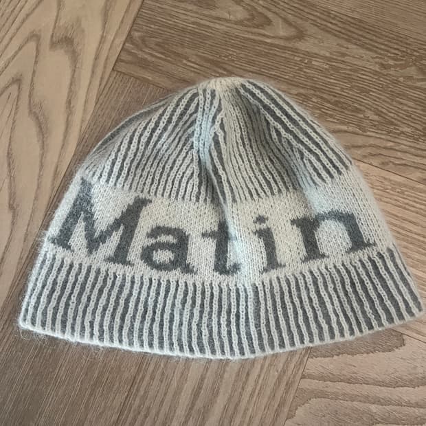 (W) 마뗑킴 마뗑 스트라이프 투톤 비니 화이트