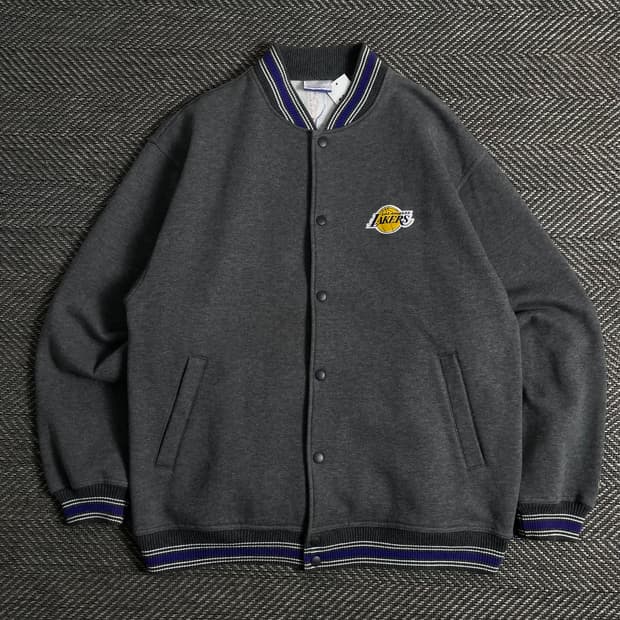 00s 리복 X NBA LA레이커스 박시핏 바시티 자켓o 3195