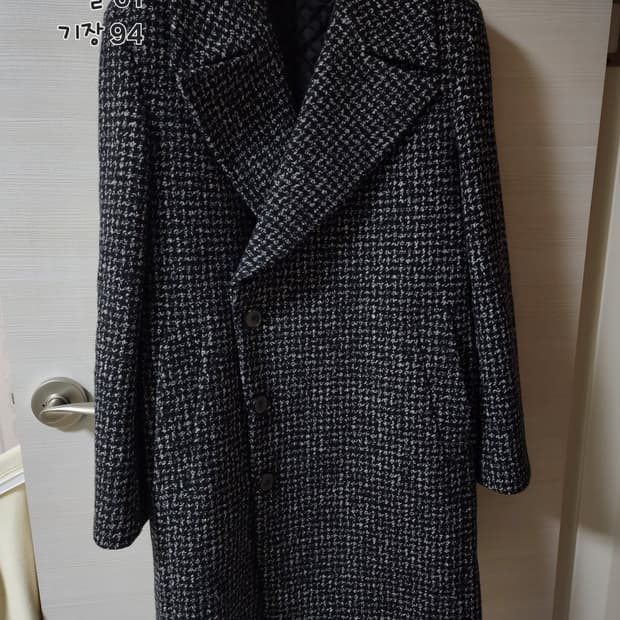 지오송지오 하운드투쓰 체크 더블코트 100