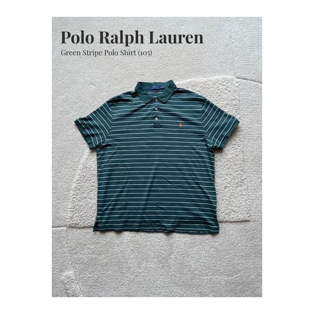 Polo Ralph Lauren 그린 스트라이프 폴로셔츠 (105)