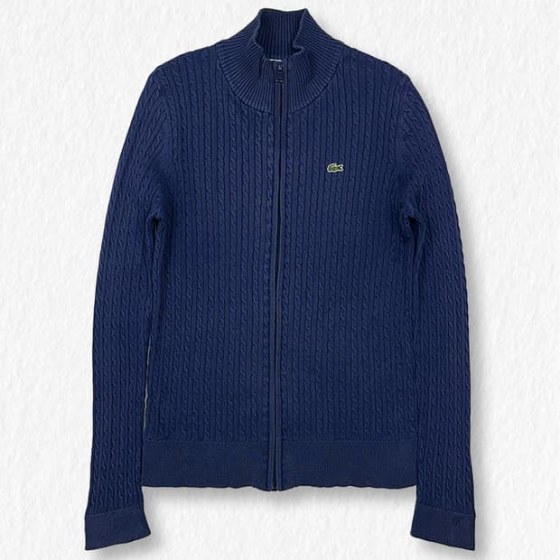 라코스테 캐시미어혼방 케이블 니트 집업