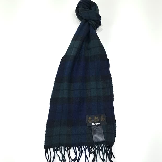 MX603 바버 00s 울캐시미어 블랙워치타탄 네이비그린 머플러목도리