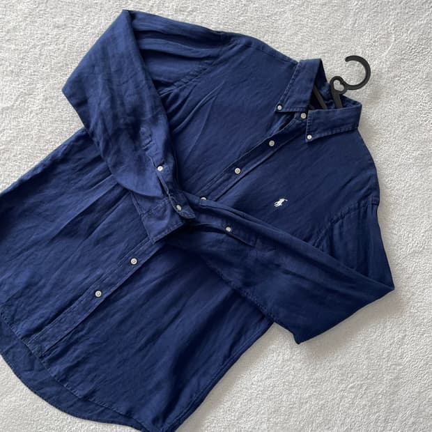 M 폴로 린넨 네이비 셔츠