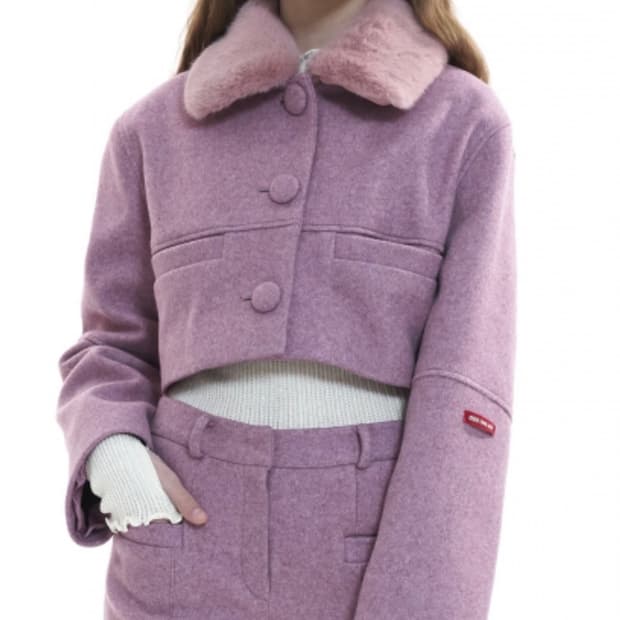 오드원아웃 퍼자켓 핑크