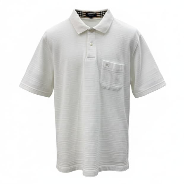 버버리 런던 자가드 스트라이프 반팔 폴로 티셔츠 1923