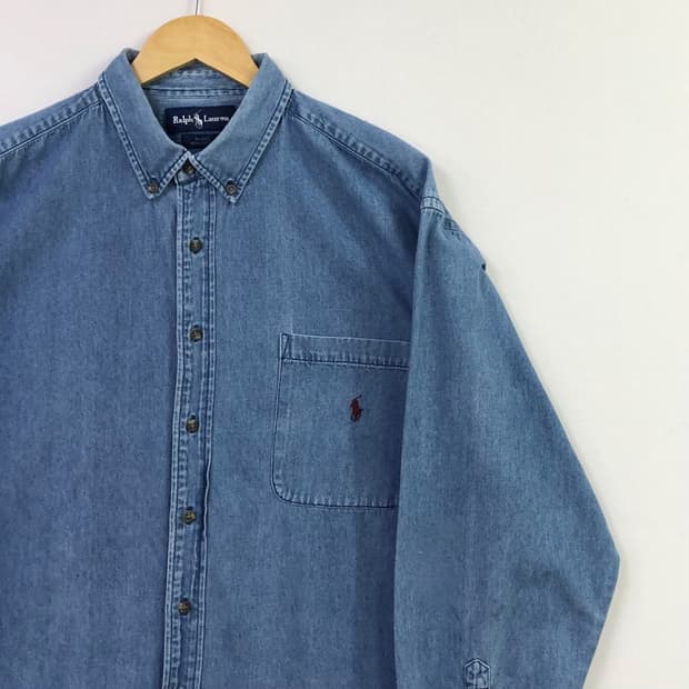 XL 폴로 데님 셔츠