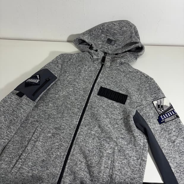 S 95 MLB 나염그레이 기모 후드 플리스자켓 남여공용