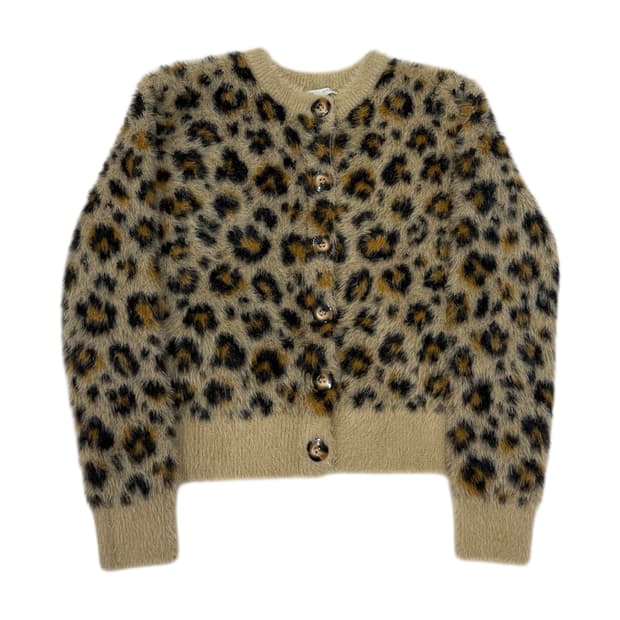 ZARA 자라 레오파드 호피 부클 가디건 브라운 M