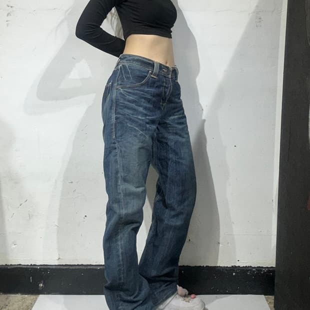 리바이스 중청 엔지니어드 와이드 데님 청바지 32