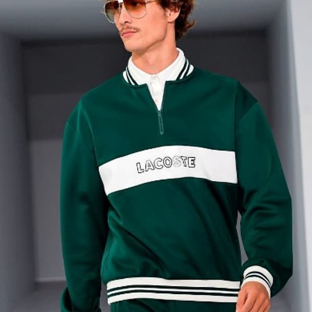 라코스테 헤리티지 아노락 반집업 스웻 셔츠 