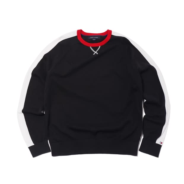 TOMMY HILFIGER 배색 코튼 스웨터 size M