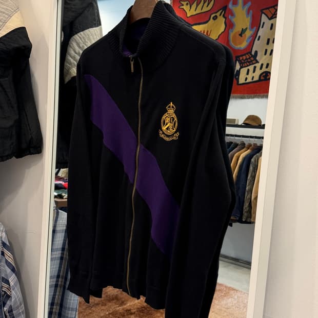 Lauren ralph lauren 로렌 랄프로렌 자수 로고 니트 집업