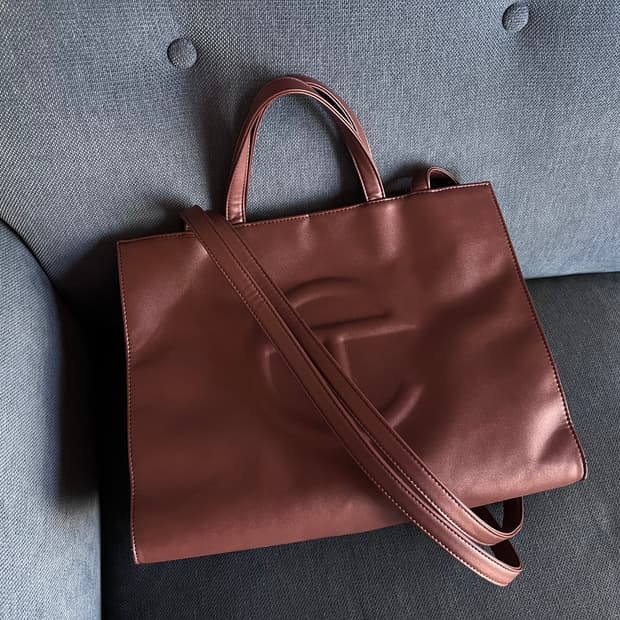 텔파 쇼퍼백 미디움 초콜릿