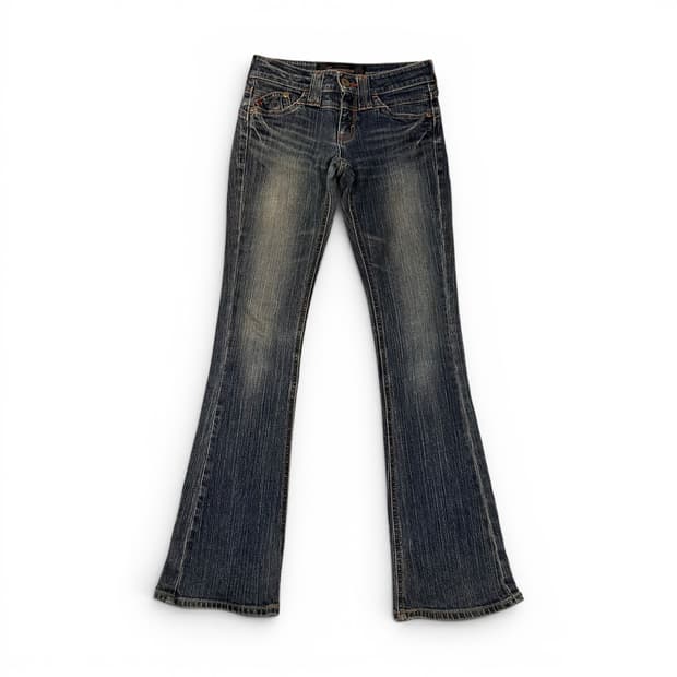 Vintage Washing Denim Bootcut Pants