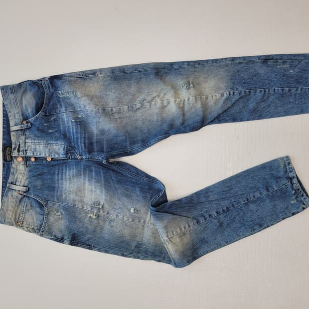 자라 ZARA 남자 빈티지 워싱 청바지 34 블루