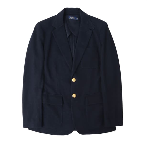 폴로 랄프로렌 우먼스 네이비 금장 코튼 비스코스 블레이저 자켓