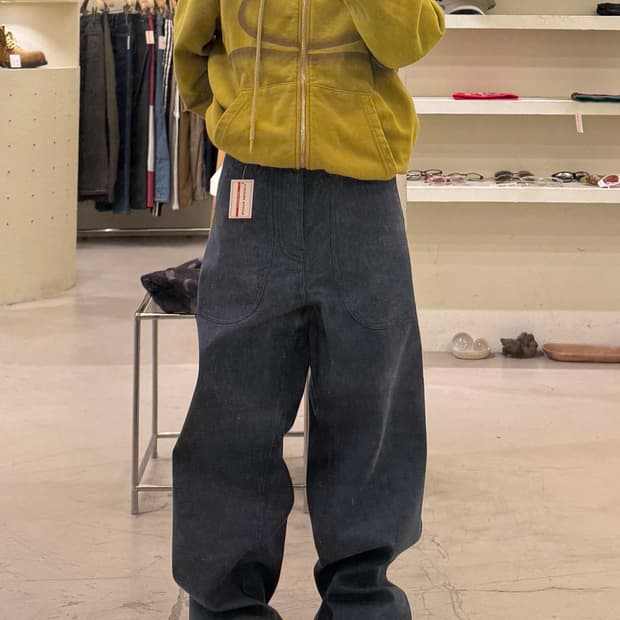 에스피오나지 쿠로키 데님 베이커 팬츠 U1365