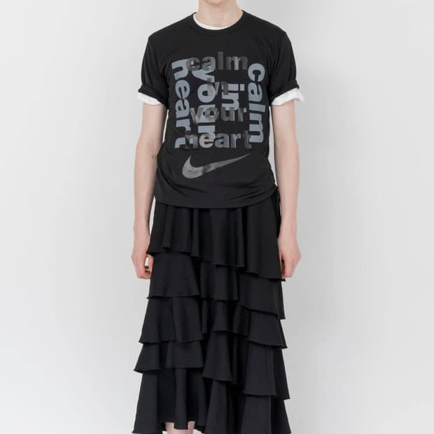 블랙 꼼데가르송 티어드 러플 스커트 2022ss  xs