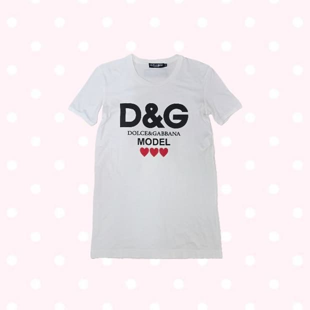 돌체앤가바나 D&G model 하트 로고 반팔 티셔츠 빈티지