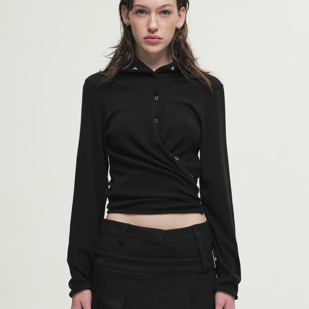 세릭 WRAP HOOD CARDIGAN / BLACK